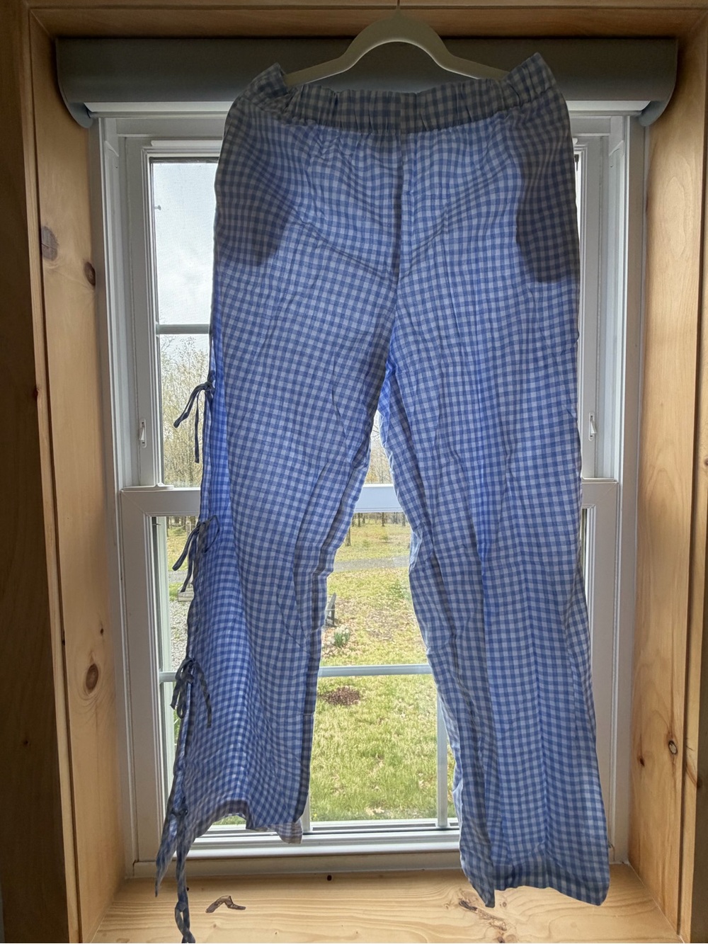 Sincerly Jules Light Blue Gingham Jogger Pants